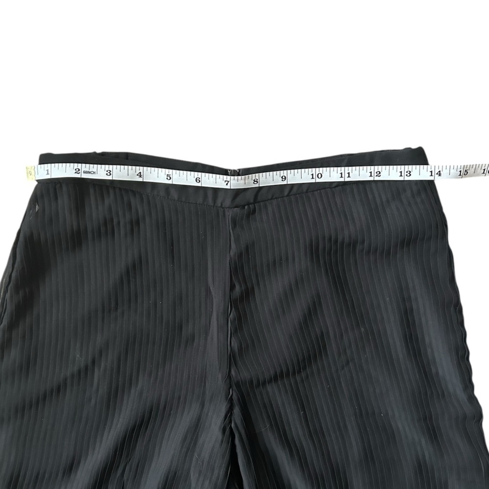 Samuel Dong black sheer Palazzo evening wear holiday party pants women’s size s - Picture 4 of 7
